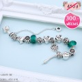 LB6911-BC กำไลชาร์มโทนเขียวเซตดอกไม้