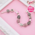 LB6918-BC กำไลชาร์มโทนชมพูเซตหัวใจ