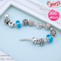 LB6920-BC กำไลชาร์มโทนขาวฟ้าเซตหัวใจ