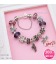 LB6923-BC กำไลชาร์มโทนม่วงเซตแมลงปอดอกไม้