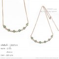LB0876-N สร้อยคอดอกไม้สีเขียวและไข่มุก