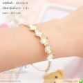 LB3306-B กำไลข้อมือลายดอกไม้สีทอง