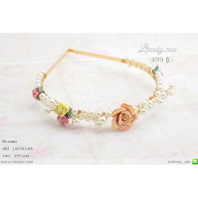 LB4283-BA ที่คาดผมดอกกุหลาบเรซิ่น LB4283-BA ที่คาดผมดอกกุหลาบเรซิ่น