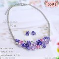 LB4588-S เซตเครื่องประดับดอกไม้สีม่วง