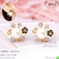LB5026-ES ต่างหูไข่มุกล้อมเพชร