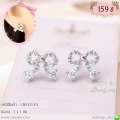 LB5231-ES ต่างหูโบว์สีเงิน