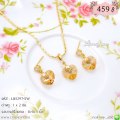 LB5297-SW เซตเครื่องประดับห้อยหัวใจสีชา