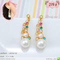 LB5318-ED ต่างหูคริสตัลสีห้อยไข่มุก