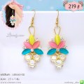 LB5440-ED ต่างหูห้อยหินสีและเพชร