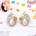 LB5523-ES ต่างหูไข่มุกทรงรีเรียว
