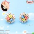 LB5619-ES ต่างหูพุ่มดอกไม้คละสี