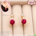LB5626-EH ต่างหูห่วงติดคริสตัลสีแดง