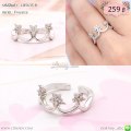 LB5635-R แหวนมงกุฎสีเงิน