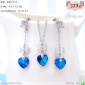 LB5717-S เซตเครื่องประดับหัวใจสีน้ำเงินเข้ม