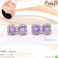 LB5718-ES ต่างหูโบว์สีม่วง