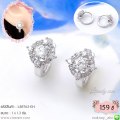 LB5763-EH ต่างหูห่วงเพชรสีเงิน