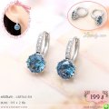 LB5764-EH ต่างหูห่วงคริสตัลสีฟ้า
