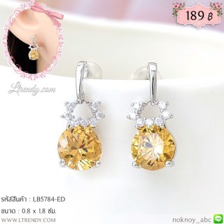 LB5784-ED ต่างหูคริสตัลสีอำพัน