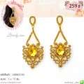 LB5802-ED ต่างหูห้อยคริสตัลสีอำพัน