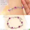 LB5815-B สร้อยข้อมือกุหลาบสีม่วง