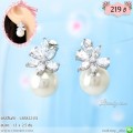 LB5822-ES ต่างหูเพชรห้อยไข่มุก
