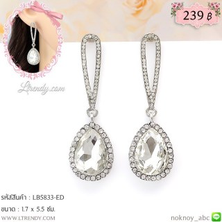 LB5833-ED ต่างหูห้อยคริสตัลใส