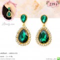 LB5834-ED ต่างหูห้อยคริสตัลสีมรกต