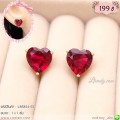 LB5854-ES ต่างหูหัวใจสีแดง