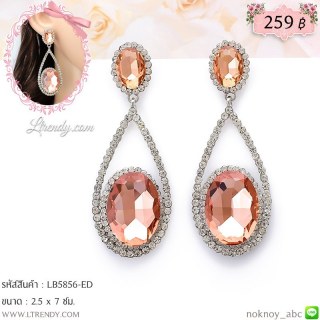 LB5856-ED ต่างหูใหญ่คริสตัลสีพีช