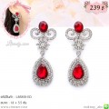 LB5858-ED ต่างหูใหญ่คริสตัลสีแดง