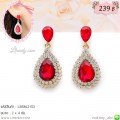 LB5862-ED ต่างหูคริสตัลสีแดง