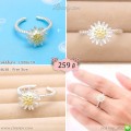 LB5867-R แหวนดอกเดซี่สีเงิน