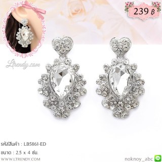 LB5861-ED ต่างหูคริสตัลรูปหัวใจ
