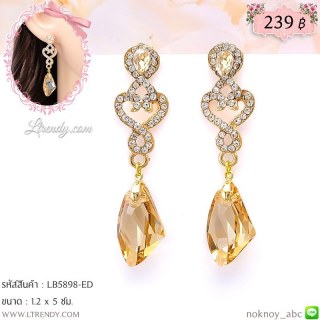 LB5898-ED ต่างหูระย้าสีอำพัน