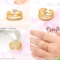 LB5920-R แหวนสีทองเซตหัวใจ