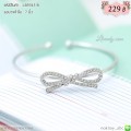 LB5943-B กำไลโบว์สีเงิน