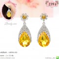 LB5954-ED ต่างหูระย้าเพชรสีชา