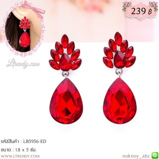 LB5956-ED ต่างหูพลอยสีทับทิม