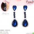 LB5958-ED ต่างหูระย้าทรงหยดน้ำสีน้ำเงิน