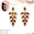 LB6002-ED ต่างหูระย้าเพชรสีทับทิม