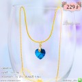 LB6047-N สร้อยคอหัวใจคริสตัลสีน้ำเงิน
