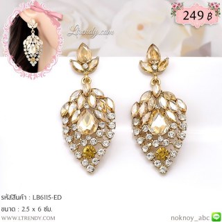 LB6115-ED ต่างหูระย้าสีชา