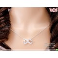 LB6120-N สร้อยคอโบว์สีเงิน