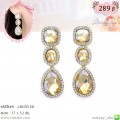 LB6130-ED ต่างหูห้อยคริสตัลสีชา