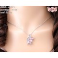 LB6180-N สร้อยคอคริสตัลสีชมพู