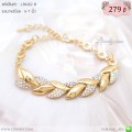 LB6182-B สร้อยข้อมือใบไม้สีทอง