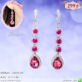 LB6192-ED ต่างหูห้อยคริสตัลสีชมพู