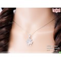 LB6198-N สร้อยคอโคลเวอร์สีเงิน