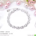 LB6218-B สร้อยข้อมือสีเงินประดับเพชร