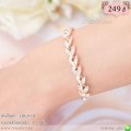 LB6241-B สร้อยข้อมือใบไม้สีพิงค์โกลด์